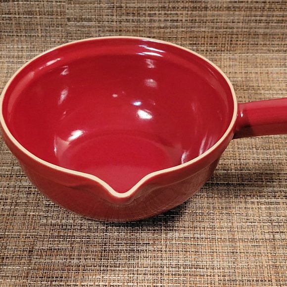 Emile Henry Other - Emile Henry France Red Sauce Pot/ Mixing Bowl Handle Spout 2902